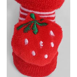 Cute Walk by Babyhug Socks With Strawberry Applique - Red