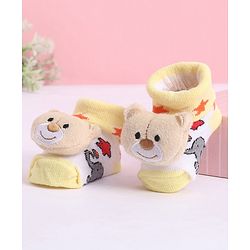 Cute Walk by Babyhug Socks With Animal Applique - Yellow