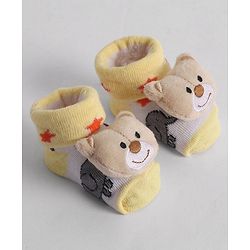 Cute Walk by Babyhug Socks With Animal Applique - Yellow