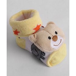 Cute Walk by Babyhug Socks With Animal Applique - Yellow