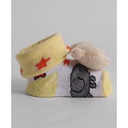 Cute Walk by Babyhug Socks With Animal Applique - Yellow