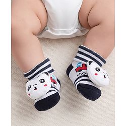 Cute Walk by Babyhug Socks With Animal Applique - Navy Blue