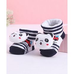 Cute Walk by Babyhug Socks With Animal Applique - Navy Blue
