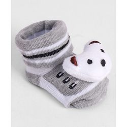 Cute Walk by Babyhug Socks With Animal Applique - Grey