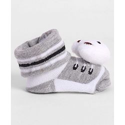 Cute Walk by Babyhug Socks With Animal Applique - Grey