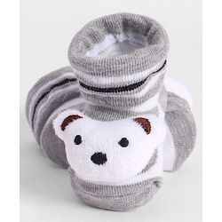 Cute Walk by Babyhug Socks With Animal Applique - Grey