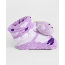 Cute Walk by Babyhug Socks With Animal Applique - Purple