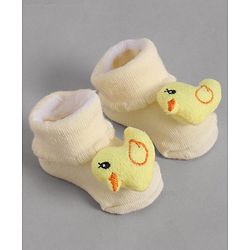 Cute Walk by Babyhug Socks With Bird Applique - Yellow
