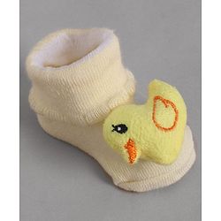 Cute Walk by Babyhug Socks With Bird Applique - Yellow