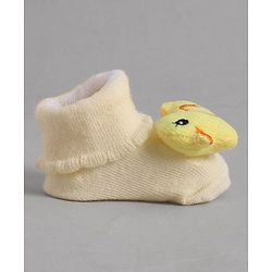 Cute Walk by Babyhug Socks With Bird Applique - Yellow