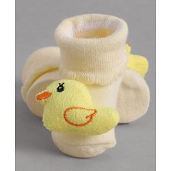 Cute Walk by Babyhug Socks With Bird Applique - Yellow