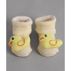 Cute Walk by Babyhug Socks With Bird Applique - Yellow