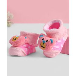 Cute Walk by Babyhug Socks With Animal Applique - Pink