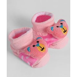 Cute Walk by Babyhug Socks With Animal Applique - Pink