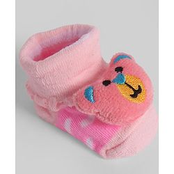 Cute Walk by Babyhug Socks With Animal Applique - Pink