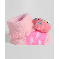 Cute Walk by Babyhug Socks With Animal Applique - Pink
