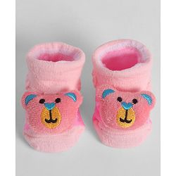 Cute Walk by Babyhug Socks With Animal Applique - Pink