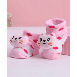 Cute Walk by Babyhug Socks With Animal Applique - Pink