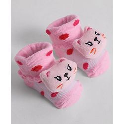 Cute Walk by Babyhug Socks With Animal Applique - Pink