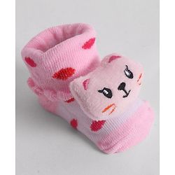 Cute Walk by Babyhug Socks With Animal Applique - Pink