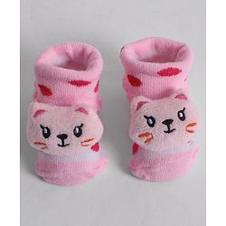 Cute Walk by Babyhug Socks With Animal Applique - Pink