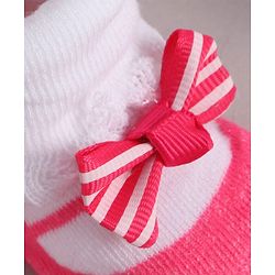 Cute Walk by Babyhug Socks With Bow Applique - Pink