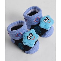 Cute Walk by Babyhug Socks With Star Applique - Blue