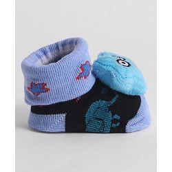 Cute Walk by Babyhug Socks With Star Applique - Blue