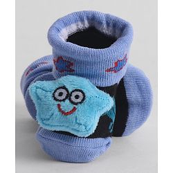 Cute Walk by Babyhug Socks With Star Applique - Blue