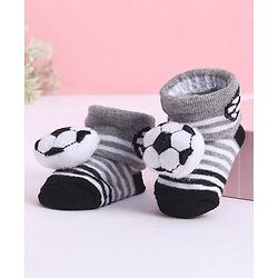 Cute Walk by Babyhug Socks With Football Applique - Black