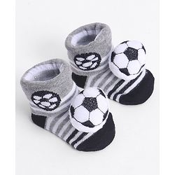 Cute Walk by Babyhug Socks With Football Applique - Black
