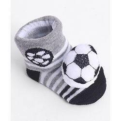 Cute Walk by Babyhug Socks With Football Applique - Black