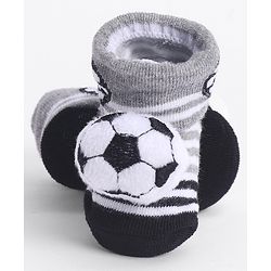 Cute Walk by Babyhug Socks With Football Applique - Black