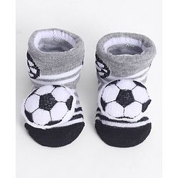 Cute Walk by Babyhug Socks With Football Applique - Black