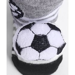 Cute Walk by Babyhug Socks With Football Applique - Black