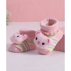 Cute Walk by Babyhug Socks With Animal Applique - Pink