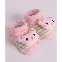 Cute Walk by Babyhug Socks With Animal Applique - Pink