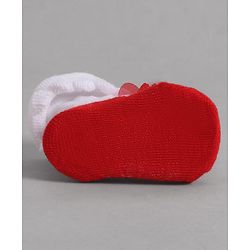 Cute Walk by Babyhug Socks With Floral Applique - Red