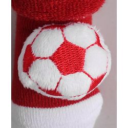 Cute Walk by Babyhug Socks With Football Applique - Red