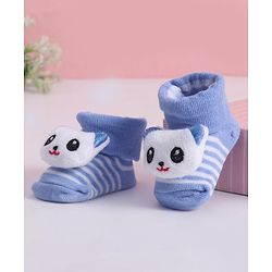 Cute Walk by Babyhug Socks With Animal Applique - Blue