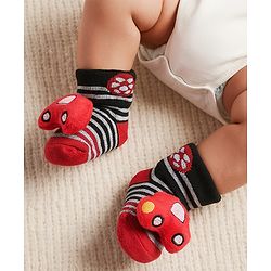 Cute Walk by Babyhug Socks With Vehicle Applique - Red