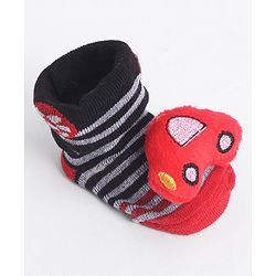 Cute Walk by Babyhug Socks With Vehicle Applique - Red