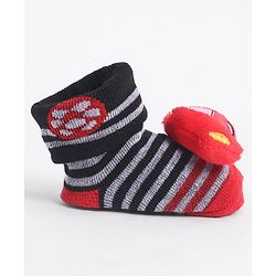 Cute Walk by Babyhug Socks With Vehicle Applique - Red