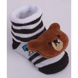 Cute Walk by Babyhug Socks With Animal Applique - Brown (Print May Vary)