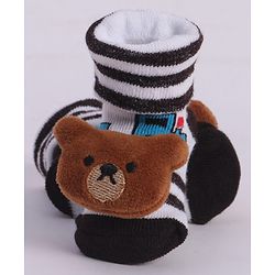 Cute Walk by Babyhug Socks With Animal Applique - Brown (Print May Vary)