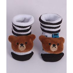 Cute Walk by Babyhug Socks With Animal Applique - Brown (Print May Vary)