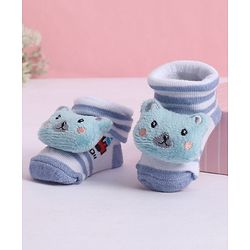 Cute Walk by Babyhug Socks With Animal Applique - Light Blue