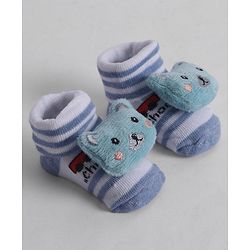 Cute Walk by Babyhug Socks With Animal Applique - Light Blue
