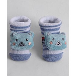 Cute Walk by Babyhug Socks With Animal Applique - Light Blue