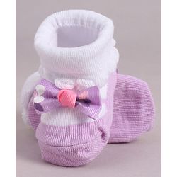 Cute Walk by Babyhug Socks With Bow Applique - Purple